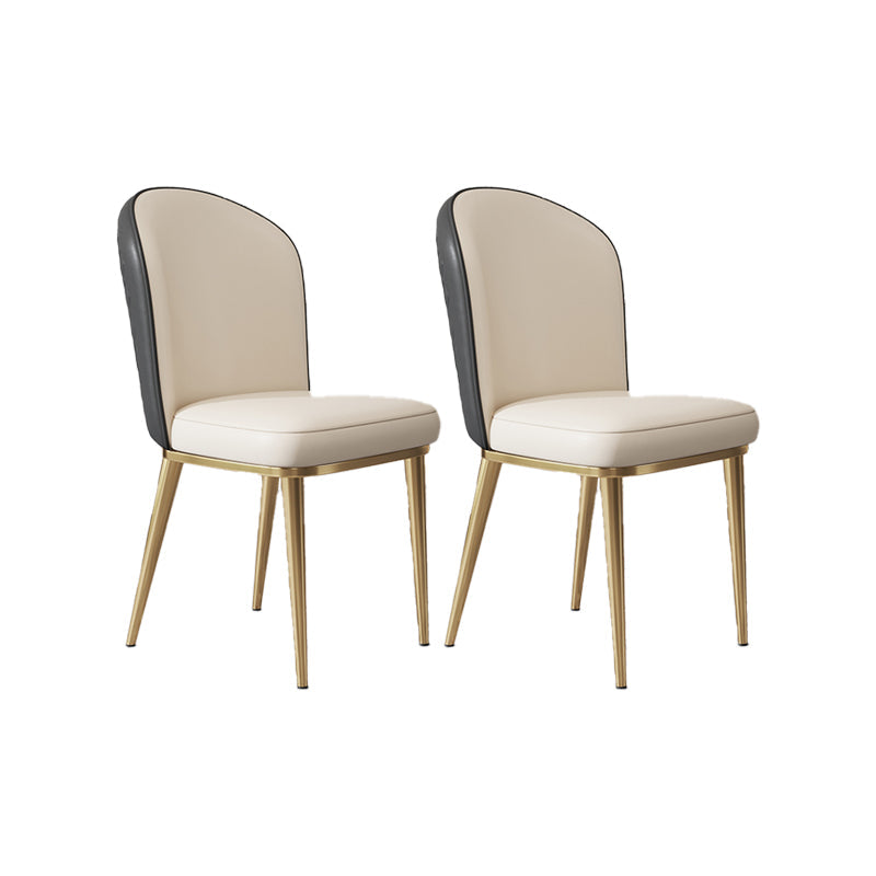 Chaise d'appoint en cuir, chaise de salle à manger à Base dorée Glam pour le salon
