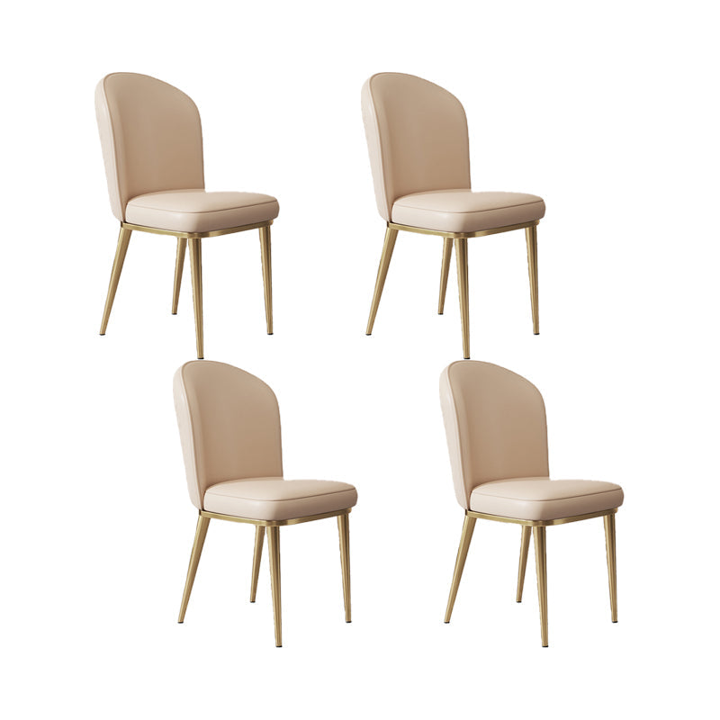 Chaise d'appoint en cuir, chaise de salle à manger à Base dorée Glam pour le salon