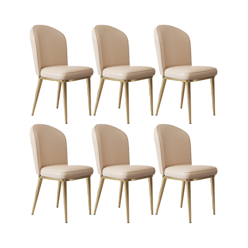 Chaise d'appoint en cuir, chaise de salle à manger à Base dorée Glam pour le salon