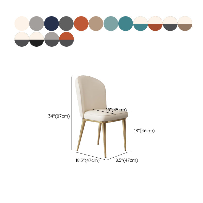 Chaise d'appoint en cuir, chaise de salle à manger à Base dorée Glam pour le salon