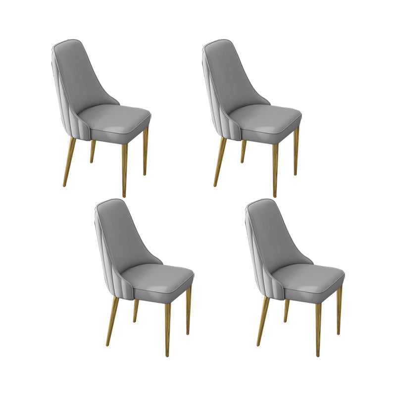 Glam Style Side Chair PU Leather Dining Chair for Living Room Light Gray 4 Piece Set Clearhalo 'Dining Chairs' 'Dining Tables & Seating' 'dining_chair' 'furn' 'furn_dining_chair' 'Furniture' 'Kitchen & Dining Furniture' 6987102