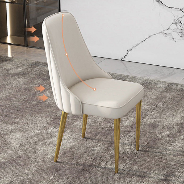 Glam Style Side Chair PU Leather Dining Chair for Living Room Clearhalo 'Dining Chairs' 'Dining Tables & Seating' 'dining_chair' 'furn' 'furn_dining_chair' 'Furniture' 'Kitchen & Dining Furniture' 6987103