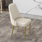 Glam Style Side Chair PU Leather Dining Chair for Living Room Off-White 1 Piece Clearhalo 'Dining Chairs' 'Dining Tables & Seating' 'dining_chair' 'furn' 'furn_dining_chair' 'Furniture' 'Kitchen & Dining Furniture' 6987108