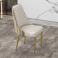 Glam Style Side Chair PU Leather Dining Chair for Living Room Gold-White 1 Piece Clearhalo 'Dining Chairs' 'Dining Tables & Seating' 'dining_chair' 'furn' 'furn_dining_chair' 'Furniture' 'Kitchen & Dining Furniture' 6987118
