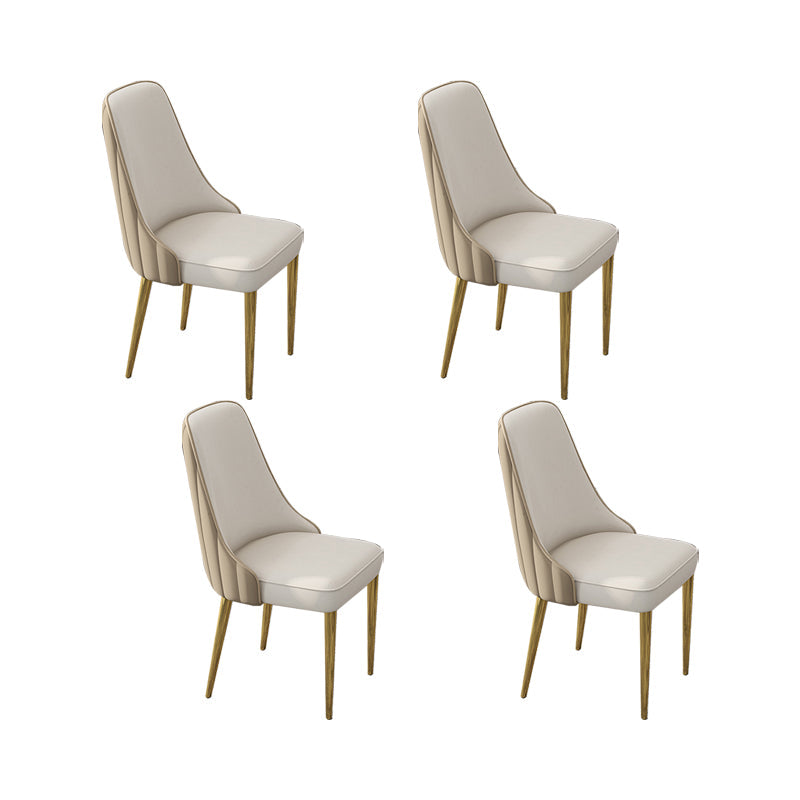 Glam Style Side Chair PU Leather Dining Chair for Living Room Gold-White 4 Piece Set Clearhalo 'Dining Chairs' 'Dining Tables & Seating' 'dining_chair' 'furn' 'furn_dining_chair' 'Furniture' 'Kitchen & Dining Furniture' 6987120