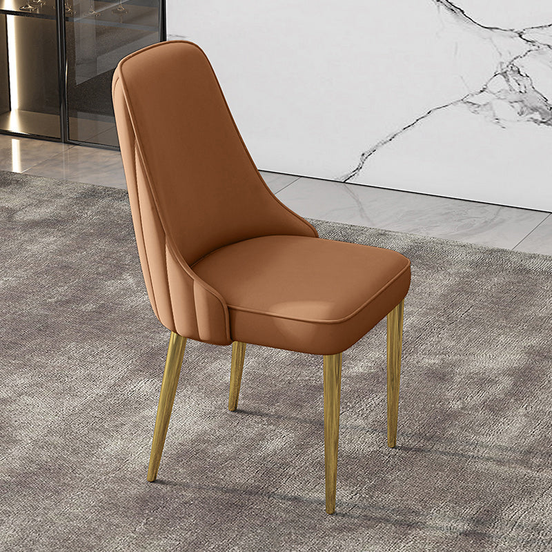 Glam Style Side Chair PU Leather Dining Chair for Living Room Coffee 1 Piece Clearhalo 'Dining Chairs' 'Dining Tables & Seating' 'dining_chair' 'furn' 'furn_dining_chair' 'Furniture' 'Kitchen & Dining Furniture' 6987128