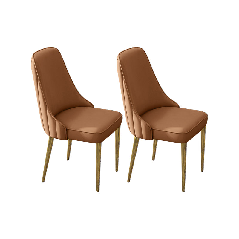 Glam Style Side Chair PU Leather Dining Chair for Living Room Coffee 2 Piece Set Clearhalo 'Dining Chairs' 'Dining Tables & Seating' 'dining_chair' 'furn' 'furn_dining_chair' 'Furniture' 'Kitchen & Dining Furniture' 6987129