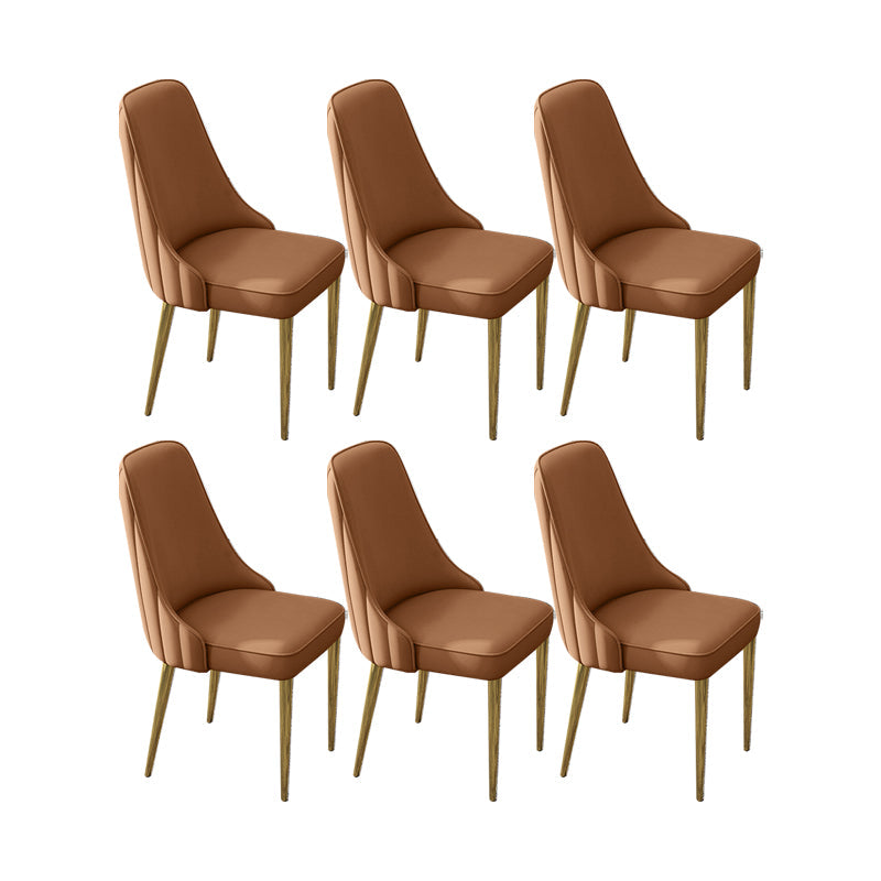 Glam Style Side Chair PU Leather Dining Chair for Living Room Coffee 6 Piece Set Clearhalo 'Dining Chairs' 'Dining Tables & Seating' 'dining_chair' 'furn' 'furn_dining_chair' 'Furniture' 'Kitchen & Dining Furniture' 6987131