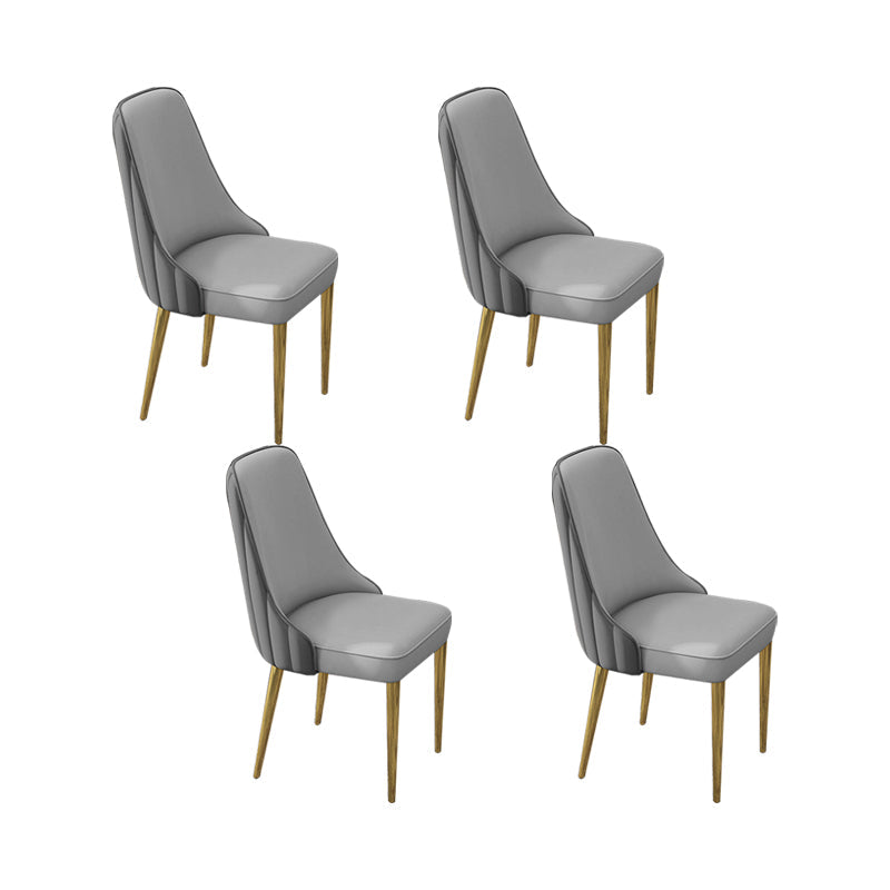 Glam Style Side Chair PU Leather Dining Chair for Living Room Dark Grey Light Grey 4 Piece Set Clearhalo 'Dining Chairs' 'Dining Tables & Seating' 'dining_chair' 'furn' 'furn_dining_chair' 'Furniture' 'Kitchen & Dining Furniture' 6987135
