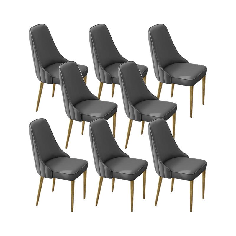 Glam Style Side Chair PU Leather Dining Chair for Living Room Grey 8 Piece Set Clearhalo 'Dining Chairs' 'Dining Tables & Seating' 'dining_chair' 'furn' 'furn_dining_chair' 'Furniture' 'Kitchen & Dining Furniture' 6987147