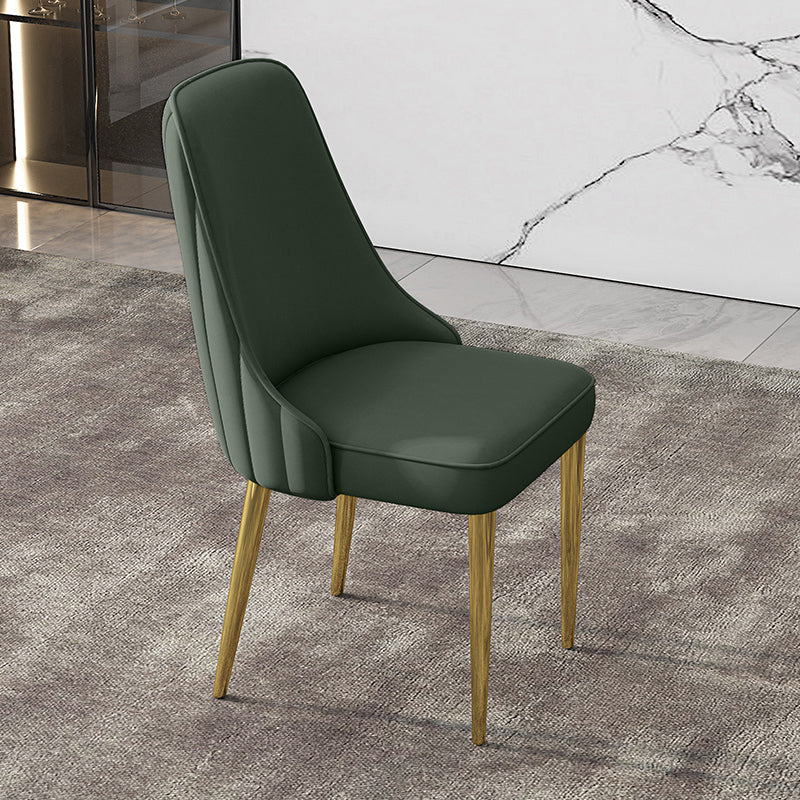 Glam Style Side Chair PU Leather Dining Chair for Living Room Green 1 Piece Clearhalo 'Dining Chairs' 'Dining Tables & Seating' 'dining_chair' 'furn' 'furn_dining_chair' 'Furniture' 'Kitchen & Dining Furniture' 6987153