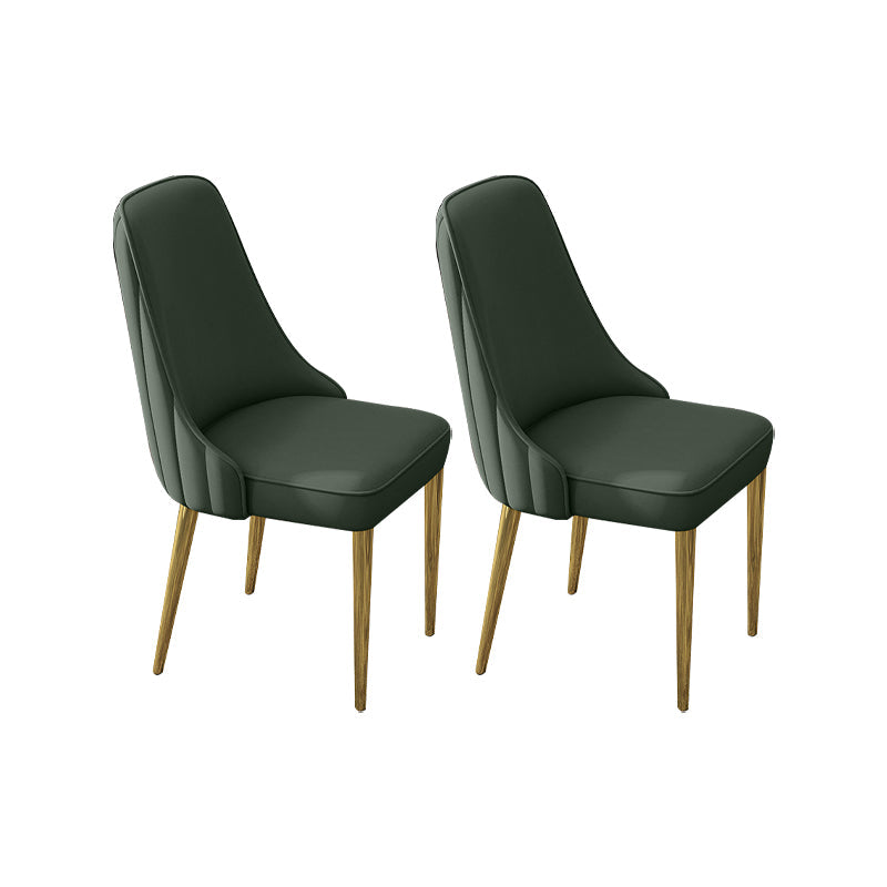 Glam Style Side Chair PU Leather Dining Chair for Living Room Green 2 Piece Set Clearhalo 'Dining Chairs' 'Dining Tables & Seating' 'dining_chair' 'furn' 'furn_dining_chair' 'Furniture' 'Kitchen & Dining Furniture' 6987154