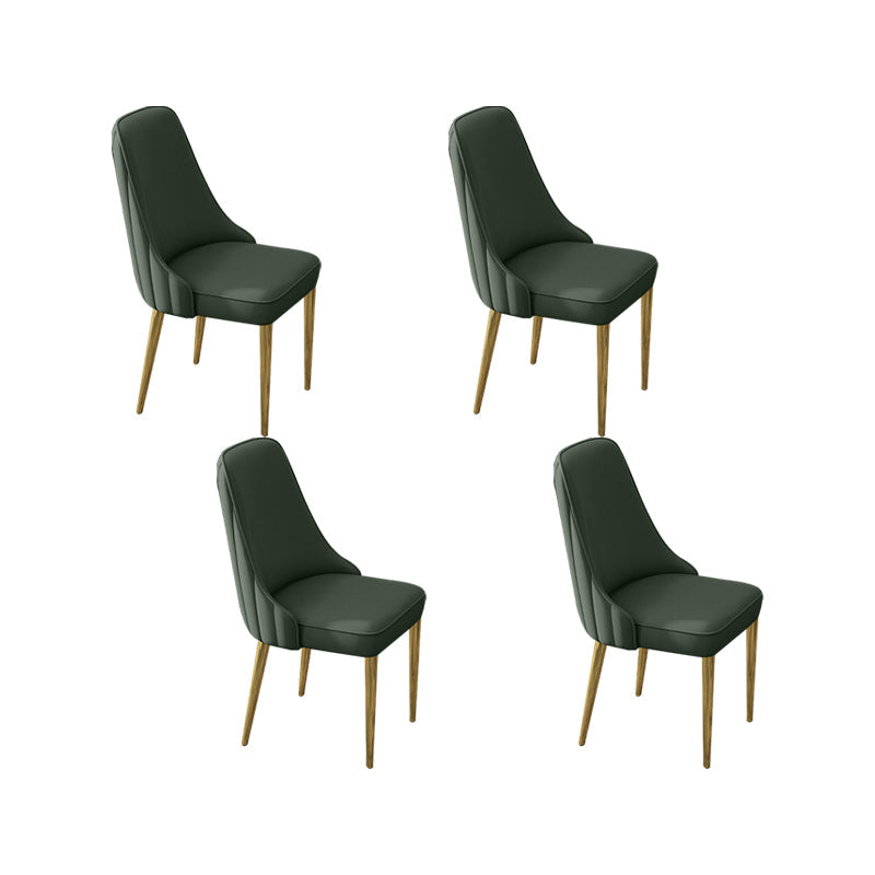 Glam Style Side Chair PU Leather Dining Chair for Living Room Green 4 Piece Set Clearhalo 'Dining Chairs' 'Dining Tables & Seating' 'dining_chair' 'furn' 'furn_dining_chair' 'Furniture' 'Kitchen & Dining Furniture' 6987155