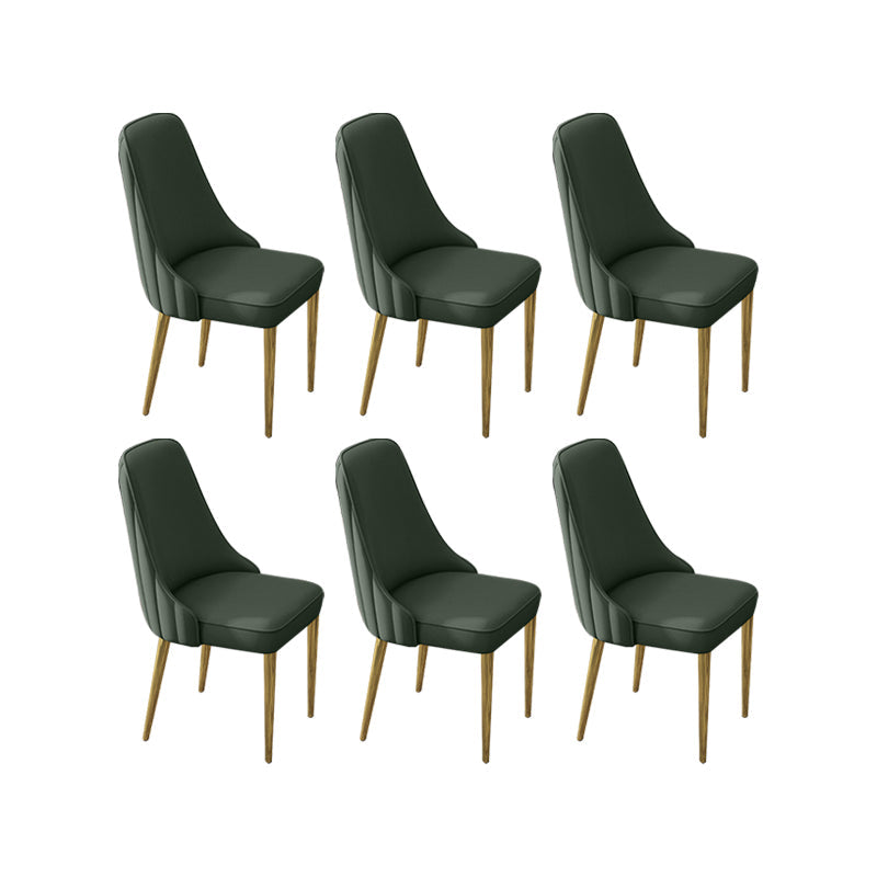 Glam Style Side Chair PU Leather Dining Chair for Living Room Green 6 Piece Set Clearhalo 'Dining Chairs' 'Dining Tables & Seating' 'dining_chair' 'furn' 'furn_dining_chair' 'Furniture' 'Kitchen & Dining Furniture' 6987156