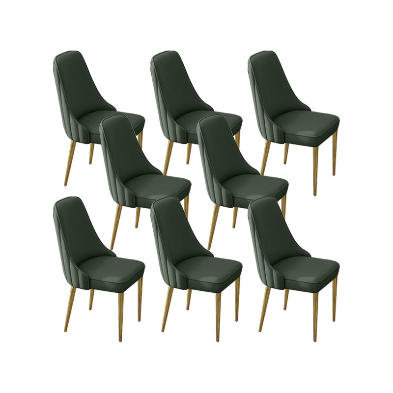Glam Style Side Chair PU Leather Dining Chair for Living Room Green 8 Piece Set Clearhalo 'Dining Chairs' 'Dining Tables & Seating' 'dining_chair' 'furn' 'furn_dining_chair' 'Furniture' 'Kitchen & Dining Furniture' 6987157