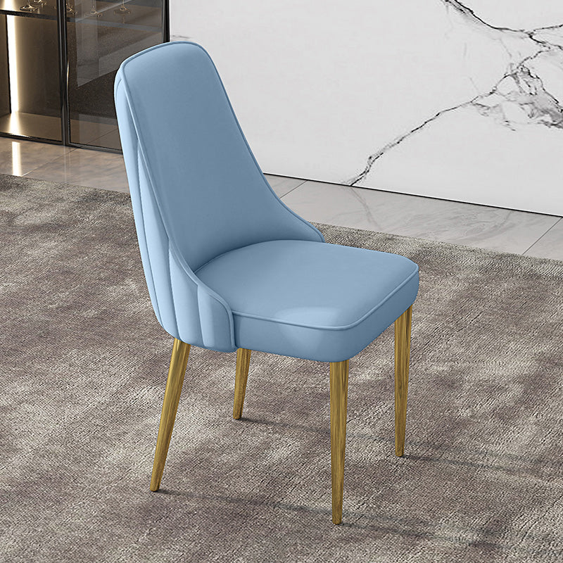 Glam Style Side Chair PU Leather Dining Chair for Living Room Blue 1 Piece Clearhalo 'Dining Chairs' 'Dining Tables & Seating' 'dining_chair' 'furn' 'furn_dining_chair' 'Furniture' 'Kitchen & Dining Furniture' 6987158