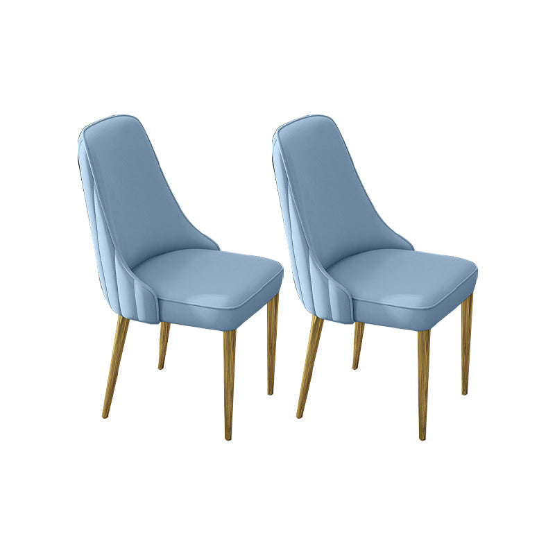 Glam Style Side Chair PU Leather Dining Chair for Living Room Blue 2 Piece Set Clearhalo 'Dining Chairs' 'Dining Tables & Seating' 'dining_chair' 'furn' 'furn_dining_chair' 'Furniture' 'Kitchen & Dining Furniture' 6987159