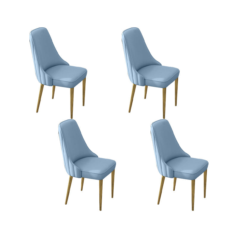 Glam Style Side Chair PU Leather Dining Chair for Living Room Blue 4 Piece Set Clearhalo 'Dining Chairs' 'Dining Tables & Seating' 'dining_chair' 'furn' 'furn_dining_chair' 'Furniture' 'Kitchen & Dining Furniture' 6987160