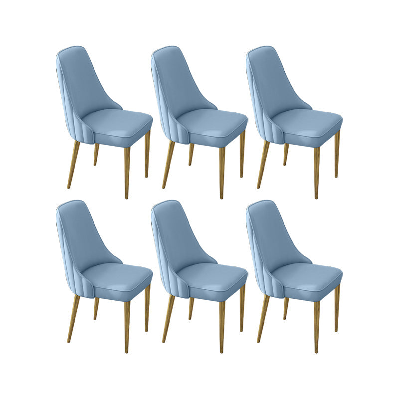 Glam Style Side Chair PU Leather Dining Chair for Living Room Blue 6 Piece Set Clearhalo 'Dining Chairs' 'Dining Tables & Seating' 'dining_chair' 'furn' 'furn_dining_chair' 'Furniture' 'Kitchen & Dining Furniture' 6987161