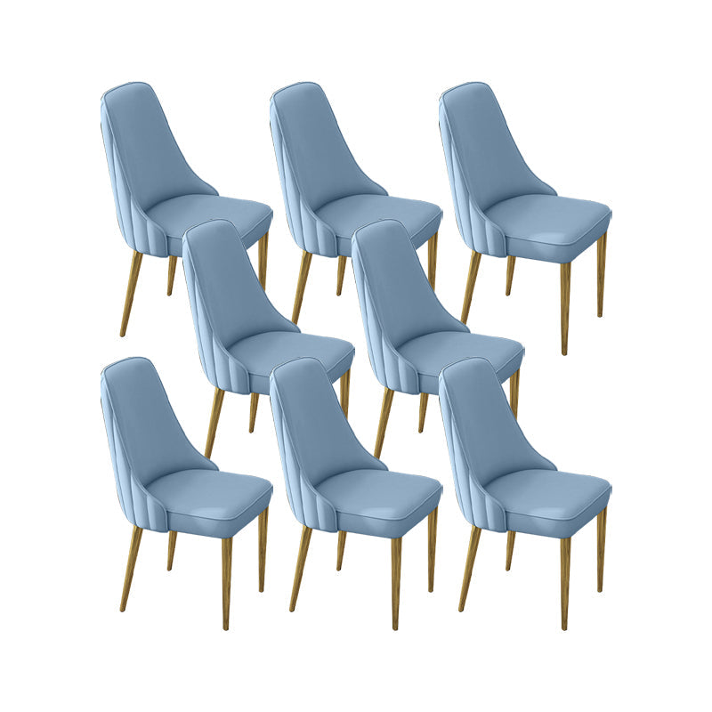 Glam Style Side Chair PU Leather Dining Chair for Living Room Blue 8 Piece Set Clearhalo 'Dining Chairs' 'Dining Tables & Seating' 'dining_chair' 'furn' 'furn_dining_chair' 'Furniture' 'Kitchen & Dining Furniture' 6987162
