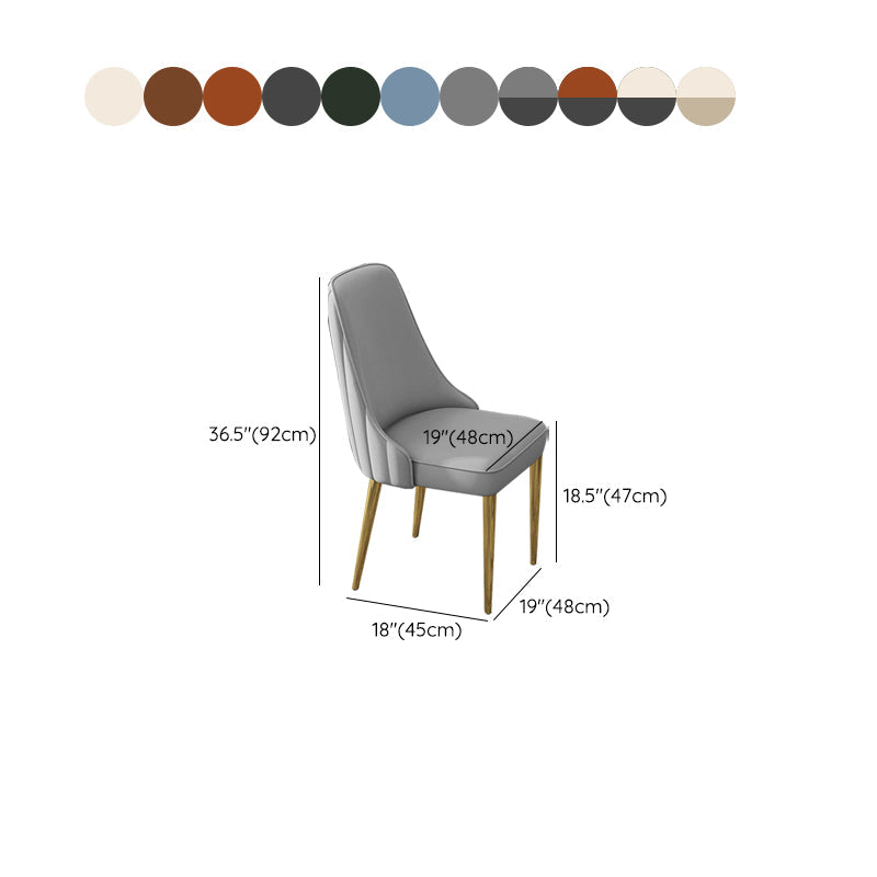 Glam Style Side Chair PU Leather Dining Chair for Living Room Clearhalo 'Dining Chairs' 'Dining Tables & Seating' 'dining_chair' 'furn' 'furn_dining_chair' 'Furniture' 'Kitchen & Dining Furniture' 6987163