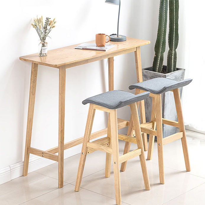 Rectangle Solid Wood Counter Height Table Modern Trestle Base in Brown and Natural Clearhalo 'Bar Furniture' 'Bar Tables' 'bar_tables' 'furn' 'furn_bar_tables' 'Furniture' 'Kitchen & Dining Furniture' 6987167