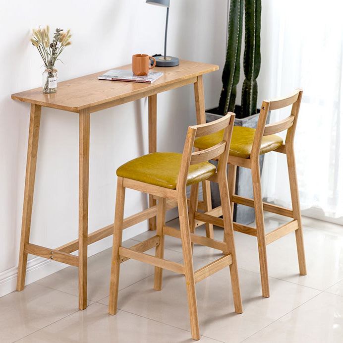 Rectangle Solid Wood Counter Height Table Modern Trestle Base in Brown and Natural Clearhalo 'Bar Furniture' 'Bar Tables' 'bar_tables' 'furn' 'furn_bar_tables' 'Furniture' 'Kitchen & Dining Furniture' 6987173