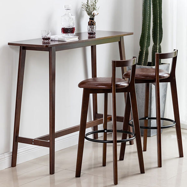 Rectangle Solid Wood Counter Height Table Modern Trestle Base in Brown and Natural Clearhalo 'Bar Furniture' 'Bar Tables' 'bar_tables' 'furn' 'furn_bar_tables' 'Furniture' 'Kitchen & Dining Furniture' 6987176