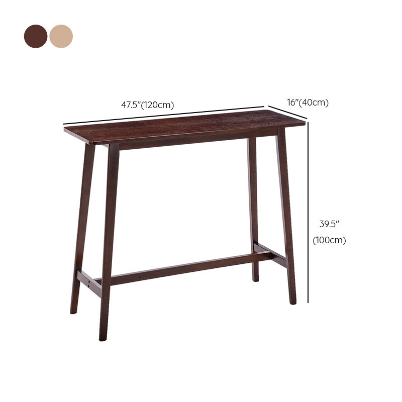 Rectangle Solid Wood Counter Height Table Modern Trestle Base in Brown and Natural Clearhalo 'Bar Furniture' 'Bar Tables' 'bar_tables' 'furn' 'furn_bar_tables' 'Furniture' 'Kitchen & Dining Furniture' 6987178