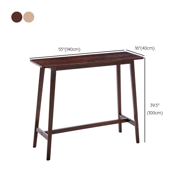 Rectangle Solid Wood Counter Height Table Modern Trestle Base in Brown and Natural Clearhalo 'Bar Furniture' 'Bar Tables' 'bar_tables' 'furn' 'furn_bar_tables' 'Furniture' 'Kitchen & Dining Furniture' 6987179
