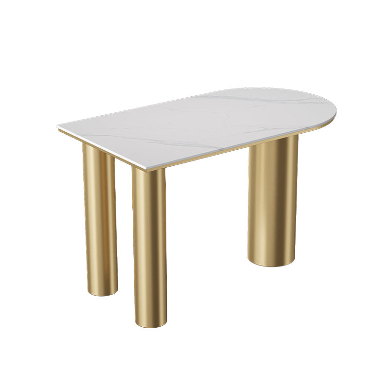 Modern Stone and Iron Counter Height Table Free Form Bar Table with 3 Legs Gold Without Chairs Clearhalo 'Bar Furniture' 'Bar Tables' 'bar_tables' 'furn' 'furn_bar_tables' 'Furniture' 'Kitchen & Dining Furniture' 6987197