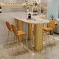 Modern Stone and Iron Counter Height Table Free Form Bar Table with 3 Legs Clearhalo 'Bar Furniture' 'Bar Tables' 'bar_tables' 'furn' 'furn_bar_tables' 'Furniture' 'Kitchen & Dining Furniture' 6987200