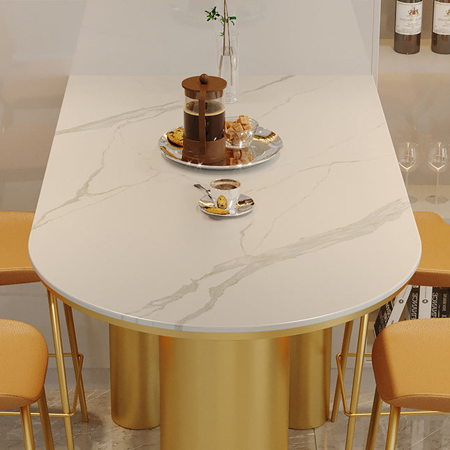 Modern Stone and Iron Counter Height Table Free Form Bar Table with 3 Legs Clearhalo 'Bar Furniture' 'Bar Tables' 'bar_tables' 'furn' 'furn_bar_tables' 'Furniture' 'Kitchen & Dining Furniture' 6987203