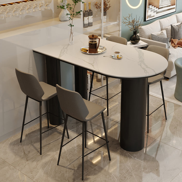 Modern Stone and Iron Counter Height Table Free Form Bar Table with 3 Legs Clearhalo 'Bar Furniture' 'Bar Tables' 'bar_tables' 'furn' 'furn_bar_tables' 'Furniture' 'Kitchen & Dining Furniture' 6987207