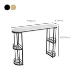 Double Storage Base Bar Dining Table Modern Oval Bar Dining Table Clearhalo 'Bar Furniture' 'Bar Tables' 'bar_tables' 'furn' 'furn_bar_tables' 'Furniture' 'Kitchen & Dining Furniture' 6987226