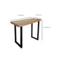 Industrial Rectangle Bar Height Table Solid Wood Bar Table with Double Pedestal Base