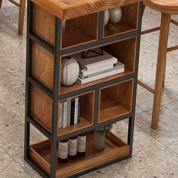 Rectangle Pine Solid Wood Bar Table Industrial Bar Table with Storage Base Clearhalo 'Bar Furniture' 'Bar Tables' 'bar_tables' 'furn' 'furn_bar_tables' 'Furniture' 'Kitchen & Dining Furniture' 6987248