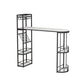 Iron Storage Base Bar Dining Table Modern Bar Table with Wine Glass Holders and Wine Rack