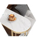 Iron Storage Base Bar Dining Table Modern Bar Table with Wine Glass Holders and Wine Rack