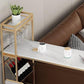 Iron Storage Base Bar Dining Table Modern Bar Table with Wine Glass Holders and Wine Rack