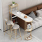 Iron Storage Base Bar Dining Table Modern Bar Table with Wine Glass Holders and Wine Rack