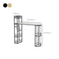 Iron Storage Base Bar Dining Table Modern Bar Table with Wine Glass Holders and Wine Rack