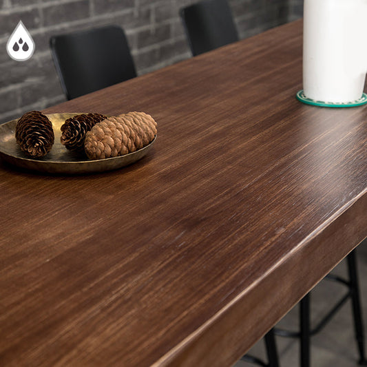 Industrielle Rechteck -Stabhöhe Tisch Massivholzstangen Tisch mit Trestle -Basis