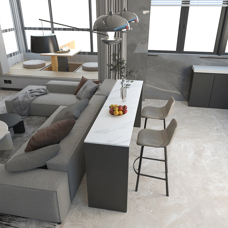 Industrial Style Bar Table Rectangle Stone Fixed Bistro Bar Desk for Indoor Clearhalo 'Bar Furniture' 'Bar Tables' 'bar_tables' 'furn' 'furn_bar_tables' 'Furniture' 'Kitchen & Dining Furniture' 6987378