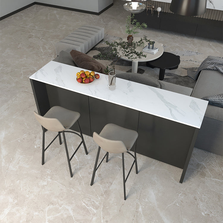Industrial Style Bar Table Rectangle Stone Fixed Bistro Bar Desk for Indoor Clearhalo 'Bar Furniture' 'Bar Tables' 'bar_tables' 'furn' 'furn_bar_tables' 'Furniture' 'Kitchen & Dining Furniture' 6987383