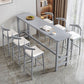 Modern Style Rectangle Bar Table Solid Wood Fixed Bistro Bar Desk for Living Room