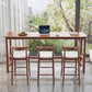 Modern Style Rectangle Bar Table Solid Wood Fixed Bistro Bar Desk for Living Room