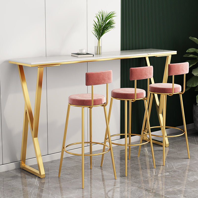 Glam Style Bar Table Rectangle Stone Bar Dining Table for Home Clearhalo 'Bar Furniture' 'Bar Tables' 'bar_tables' 'furn' 'furn_bar_tables' 'Furniture' 'Kitchen & Dining Furniture' 6987441