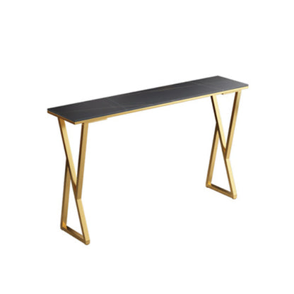 Glam Style Bar Table Rectangle Stone Bar Dining Table for Home Black Without Chairs Clearhalo 'Bar Furniture' 'Bar Tables' 'bar_tables' 'furn' 'furn_bar_tables' 'Furniture' 'Kitchen & Dining Furniture' 6987442