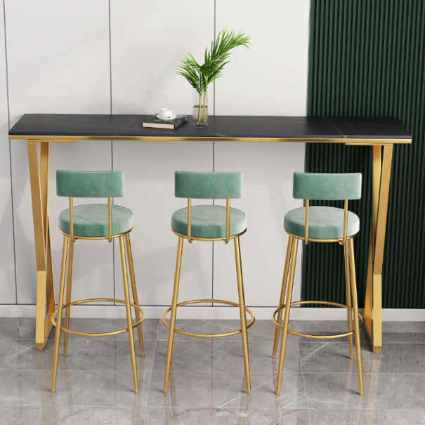 Glam Style Bar Table Rectangle Stone Bar Dining Table for Home Clearhalo 'Bar Furniture' 'Bar Tables' 'bar_tables' 'furn' 'furn_bar_tables' 'Furniture' 'Kitchen & Dining Furniture' 6987446